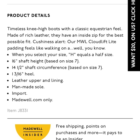 Madewell The Winslow Knee-High Boot Size 9 - Picture 10 of 10